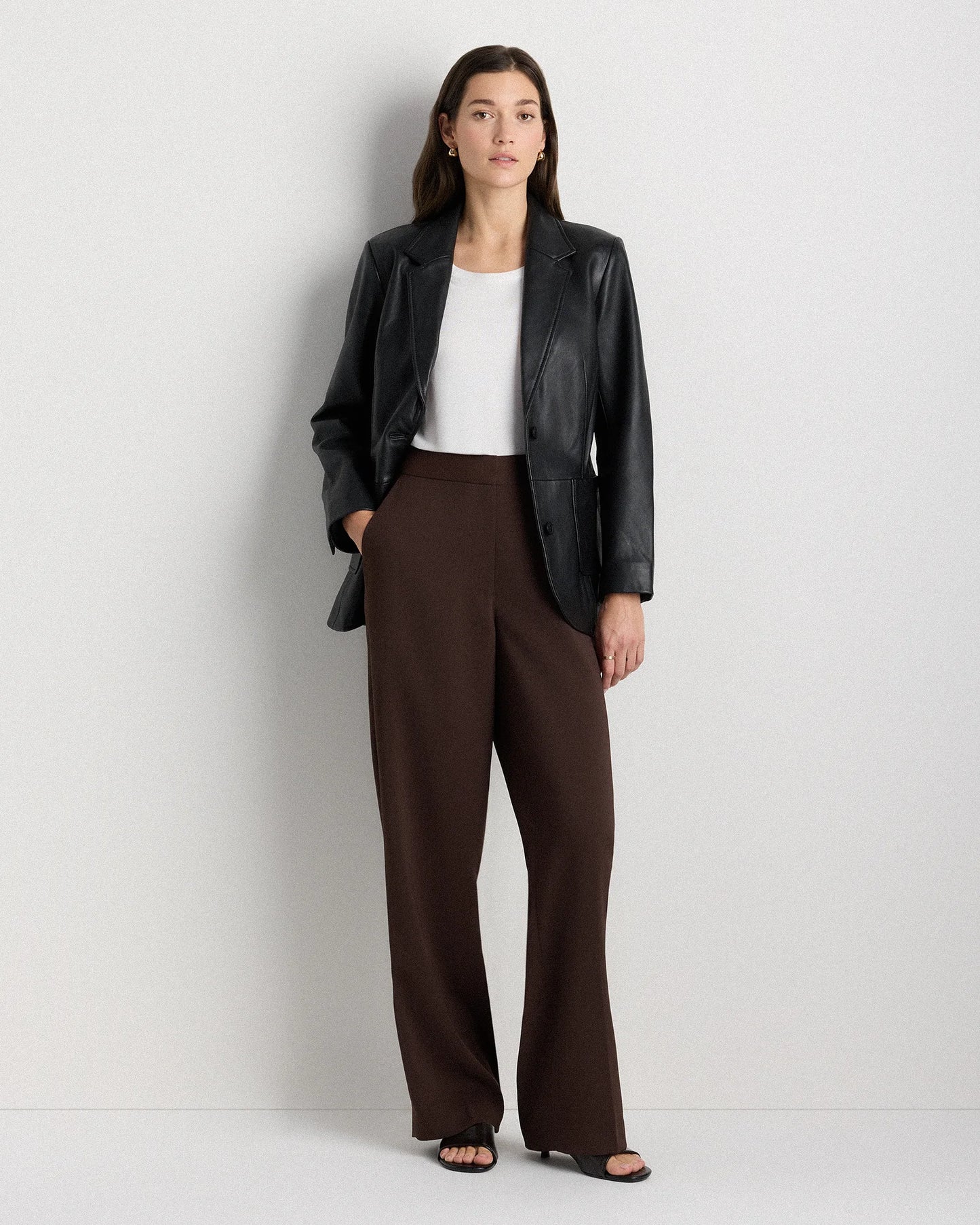 100% Leather Blazer - XS / Rich Brown