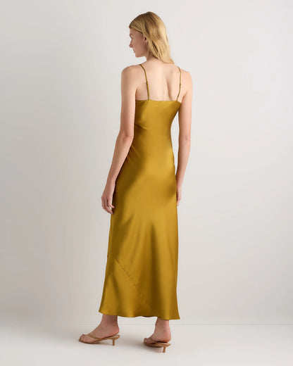 100% Washable Silk Maxi Slip Dress - XS / Cordovan Red Hibiscus