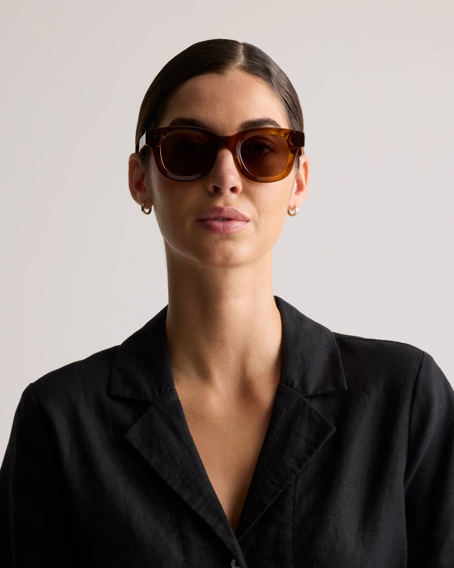 Aspen Polarized Acetate Sunglasses - One Size / Clear Spice with Brown lens