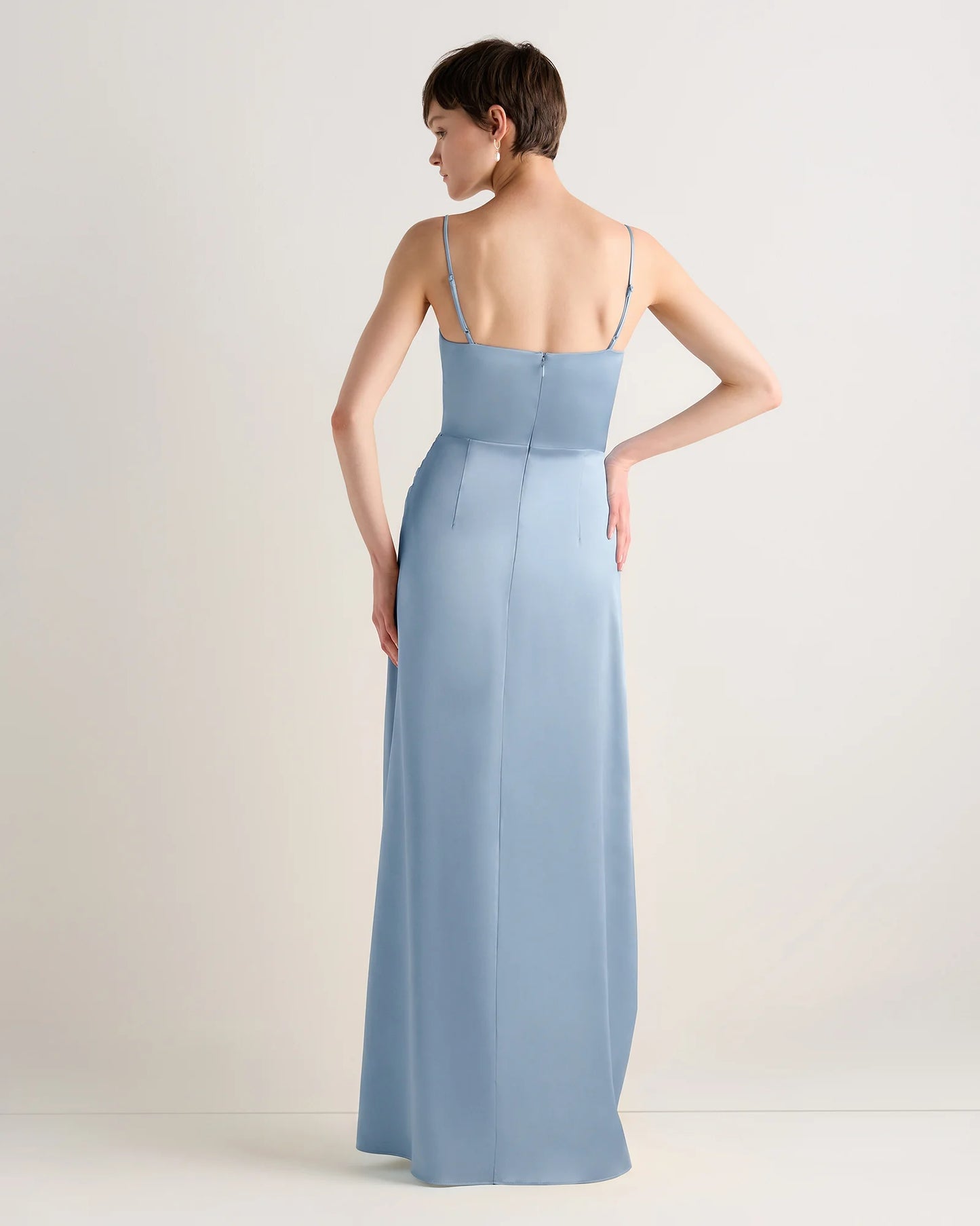 Juliette Stretch Satin Dress - 0 / Garden Sage Green