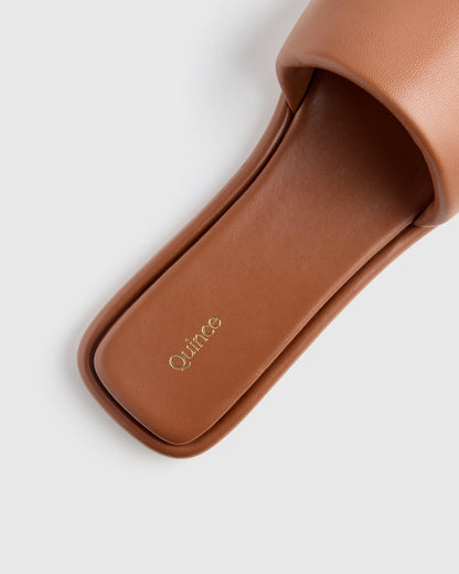 Italian Leather Slide Sandal - 5 / Bone