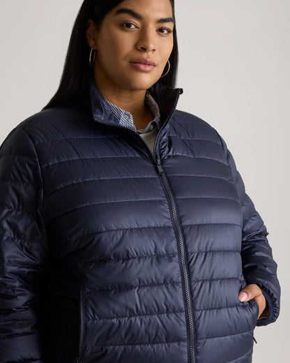Lightweight Down Packable Puffer Jacket - 1X / Black