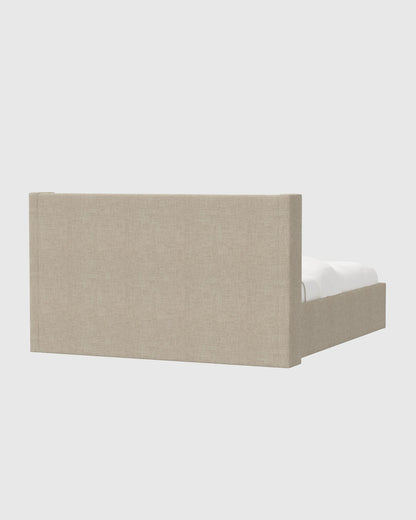 100% Linen Wingback Bed - Full / Canvas