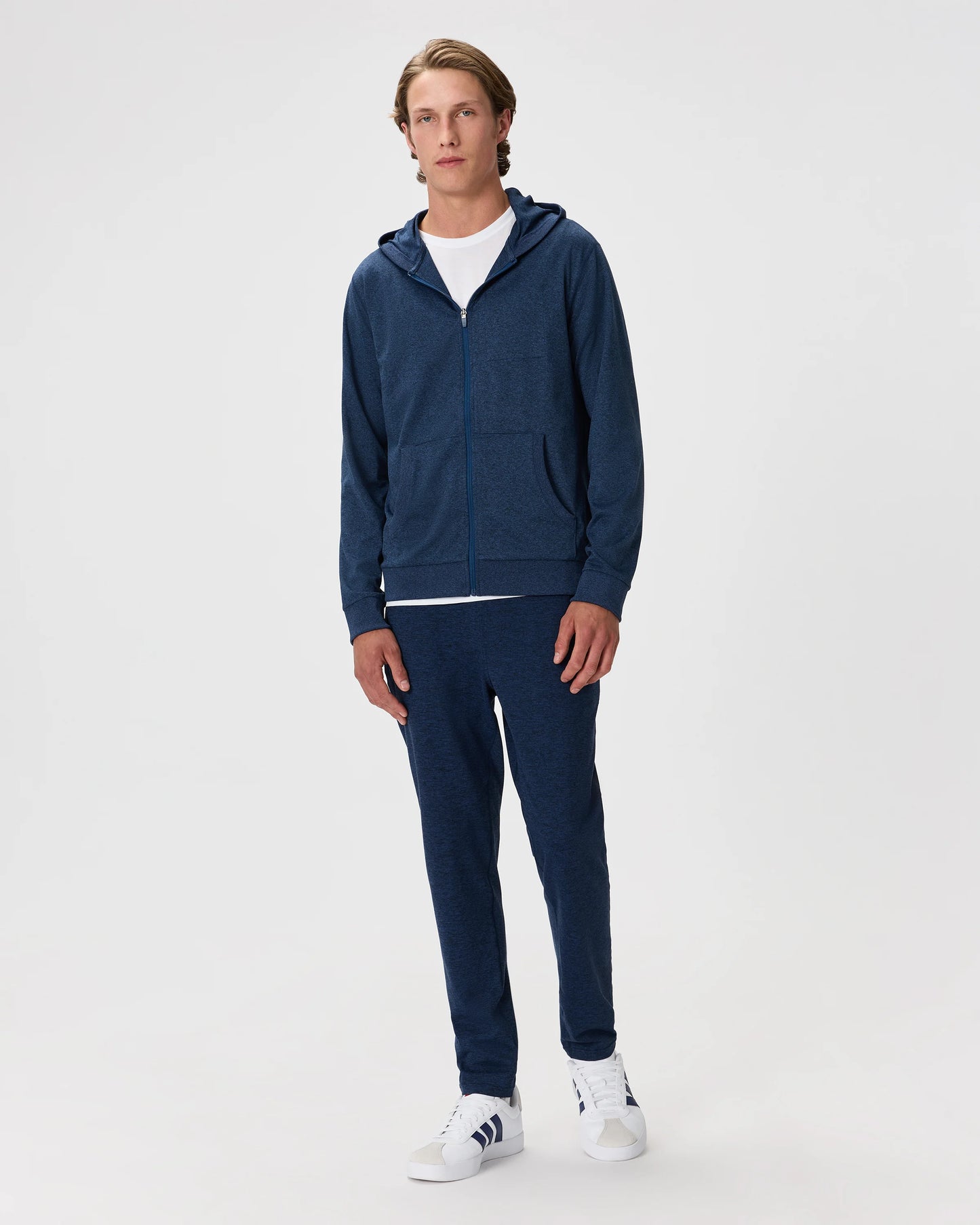 Flowknit Performance Full-Zip Chest Pocket Hoodie - XS / Heather Deep Navy