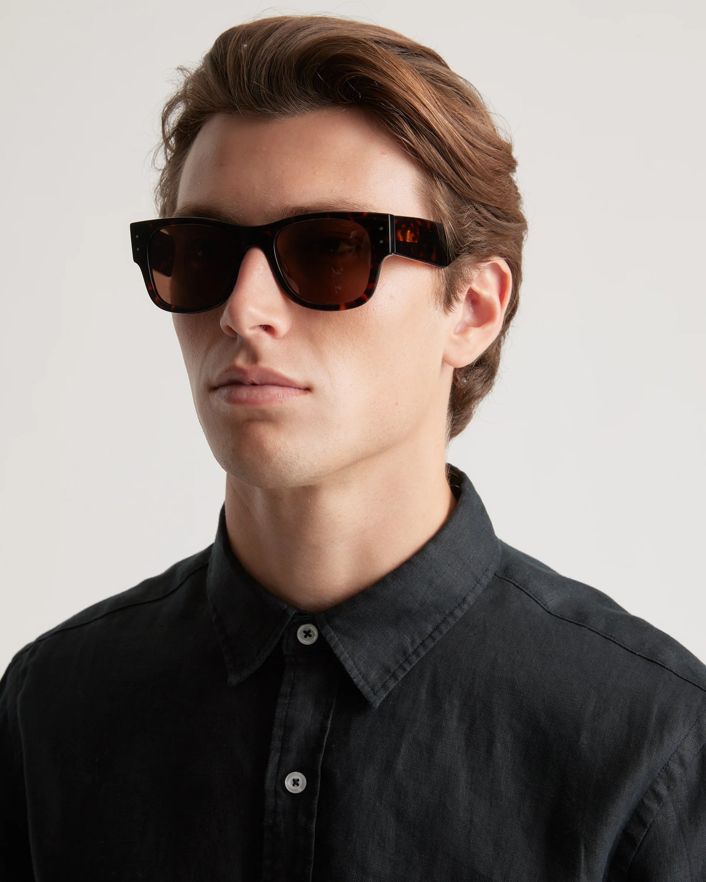 Henry Polarized Acetate Sunglasses - One Size / Tortoise with Brown lens