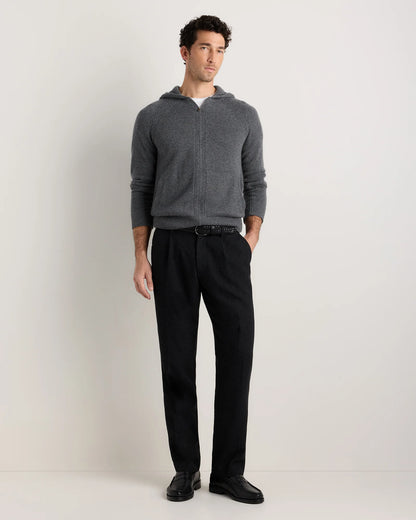 Luxe Baby Cashmere Bomber Hoodie - S / Heather Pewter