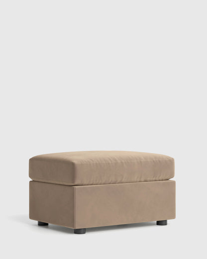 Brennan Ottoman in Performance Velvet - One Size / Taupe