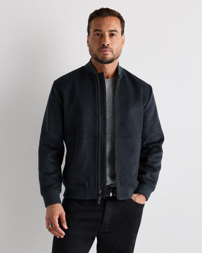 100% Mongolian Cashmere Bomber Jacket - S / Black