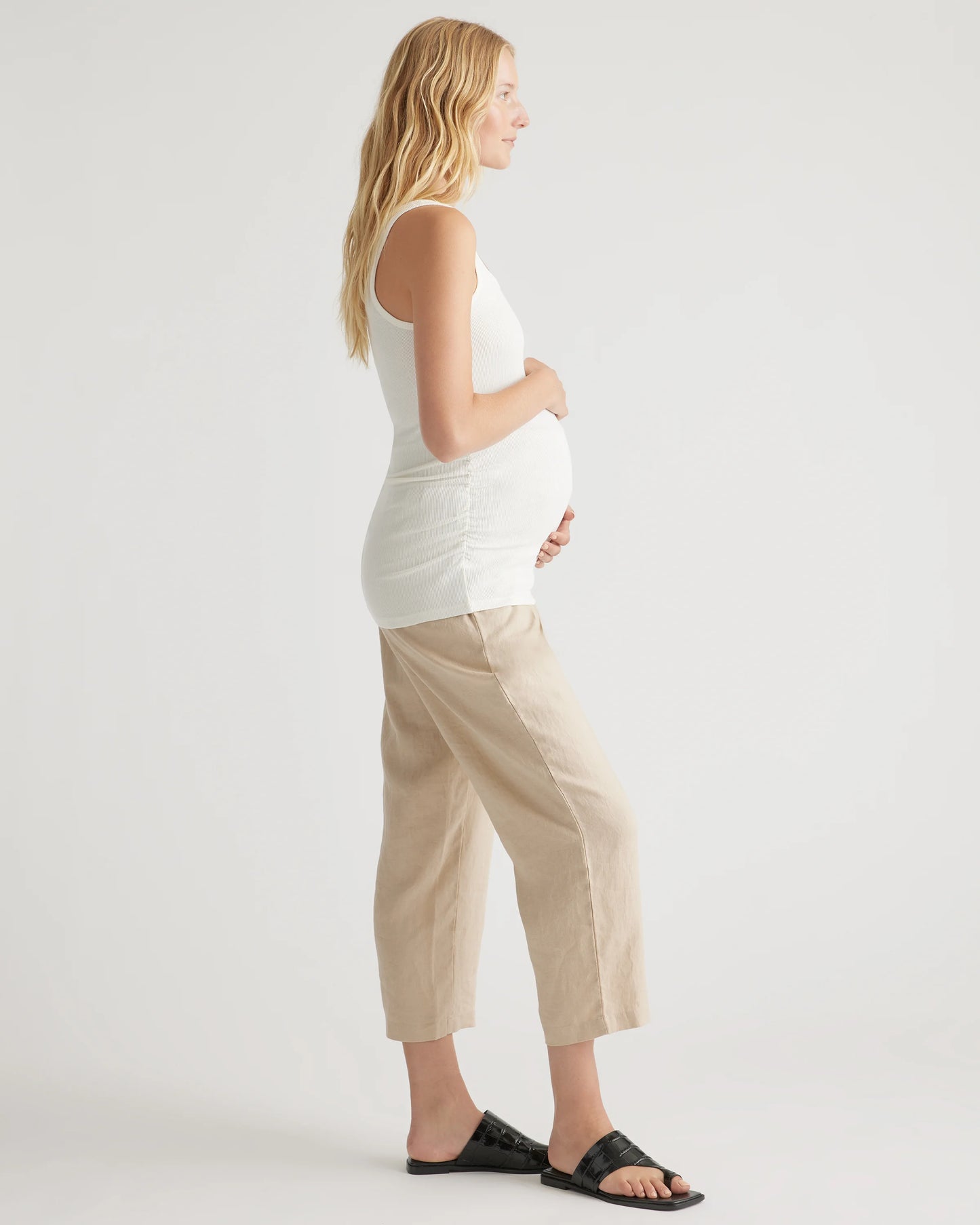 Bamboo Rib Maternity Scoop Neck Tank - XS / Deep Navy