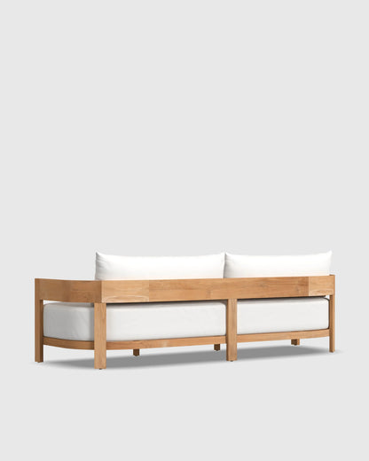 Curved Solid Teak Outdoor Sofa - 68" / Natural Teak