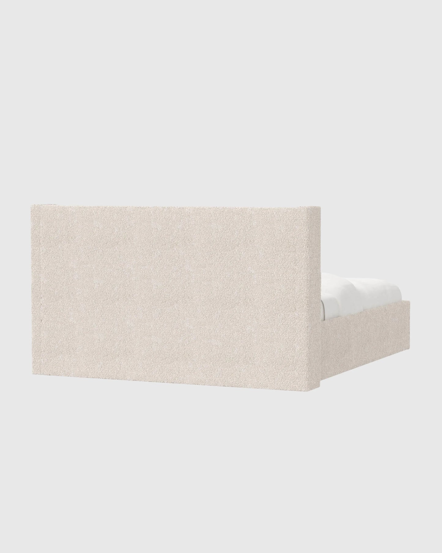 Plush Boucle Wingback Bed - Full / Ivory