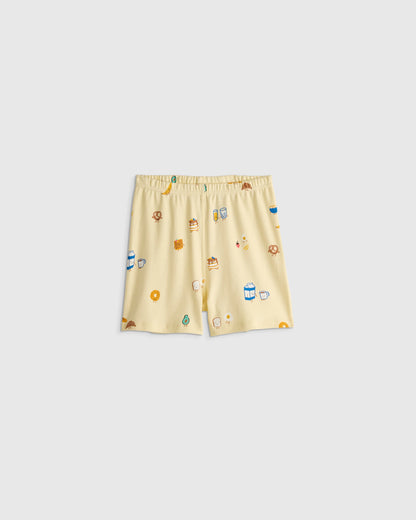 100% Organic Cotton Short Sleeve and Shorts Pajama Set - 6 / Navy Stripe