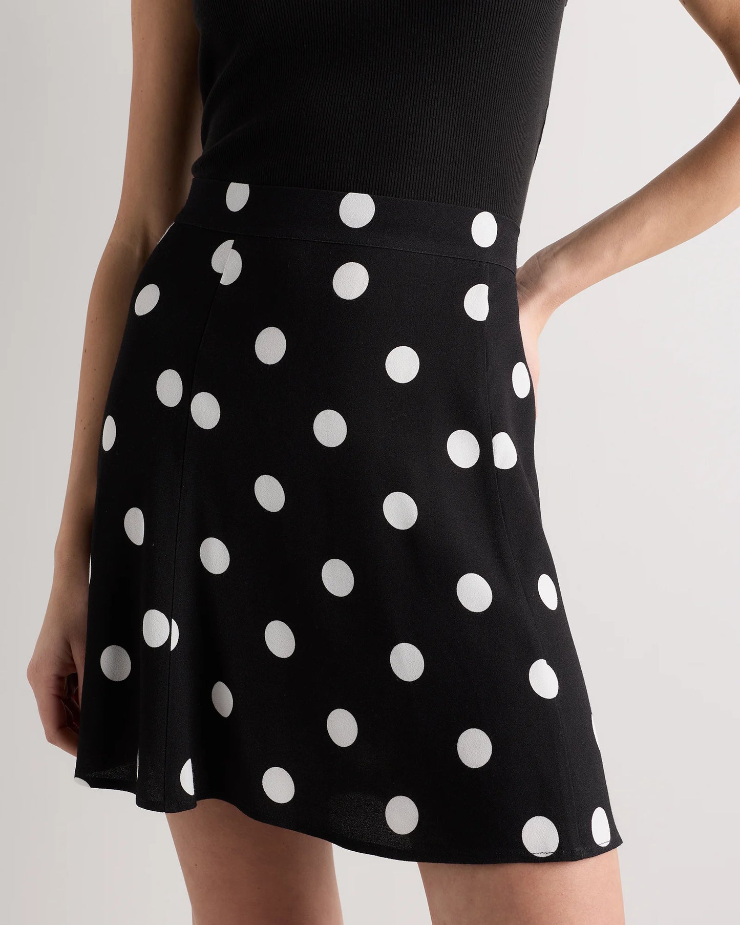 Lightweight Crepe A-Line Mini Skirt - XS / Moonstone Blue