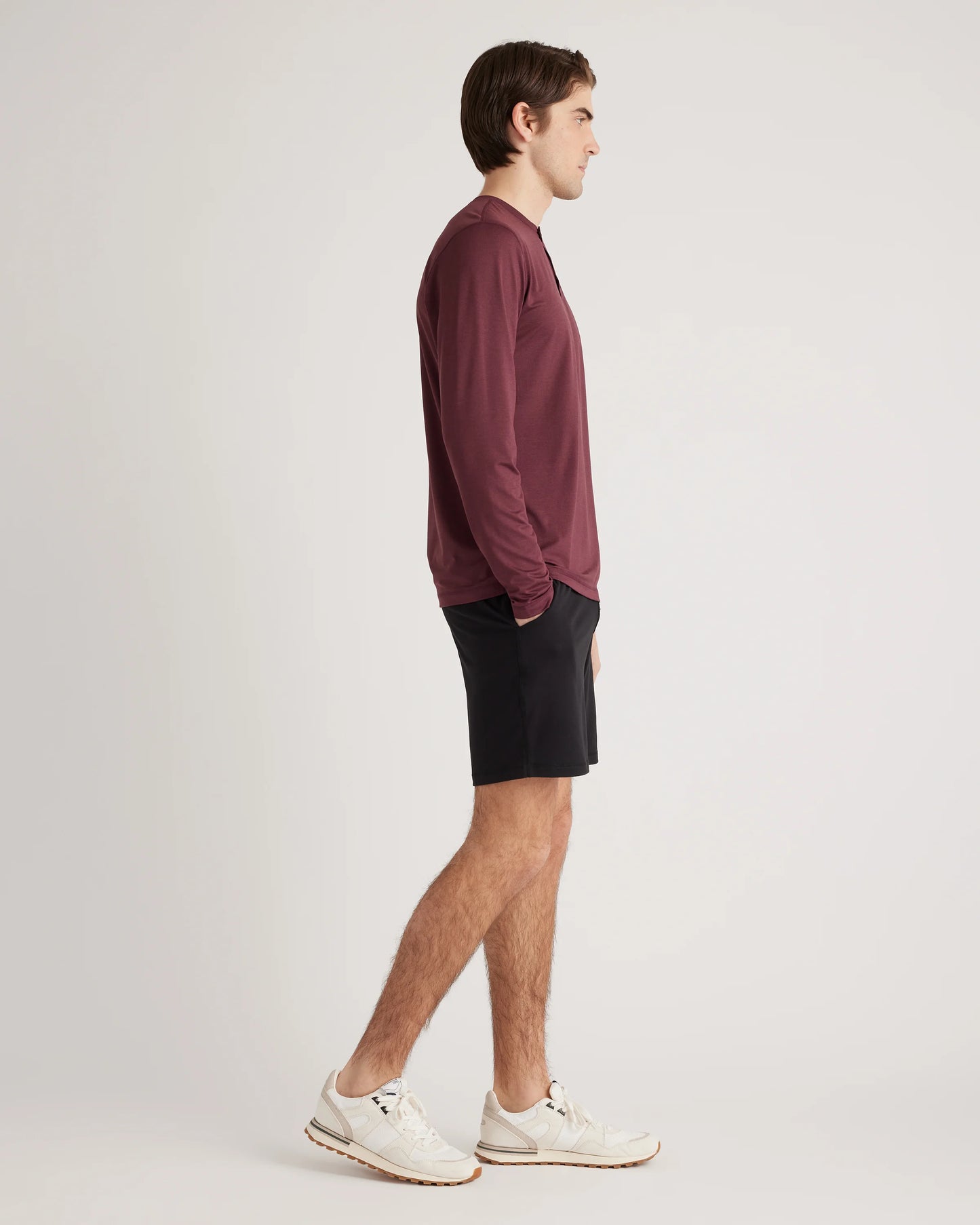 Flowknit Breeze Performance Long Sleeve Henley Tee - XS / Olive