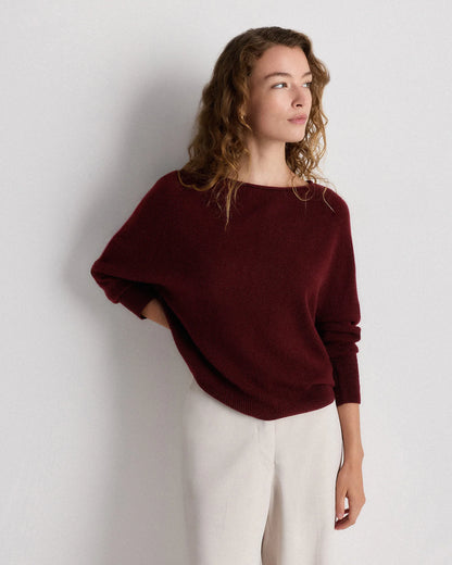 Mongolian Cashmere Boatneck Sweater - XS / Black