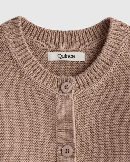 100% Organic Cotton Sweater Cardigan - 0-3M / Ivory
