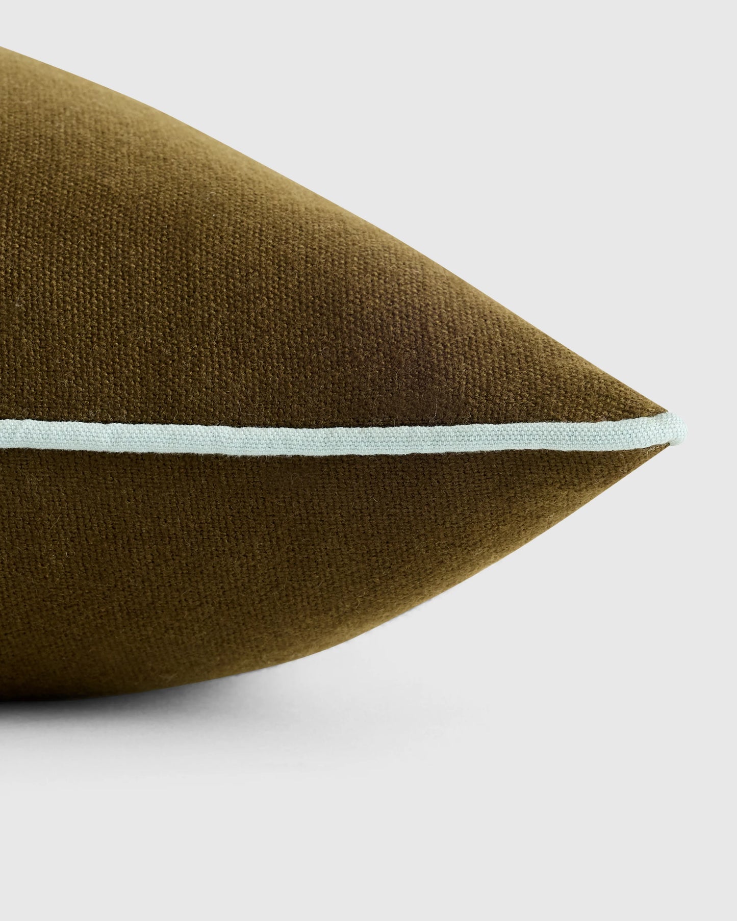 Contrast Piped Wool Pillow Cover - 20x20 / Brick Red/Espresso