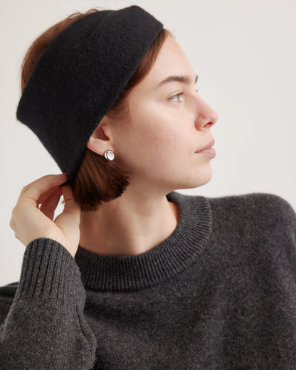 Mongolian Cashmere Twist Headband - One Size / Black