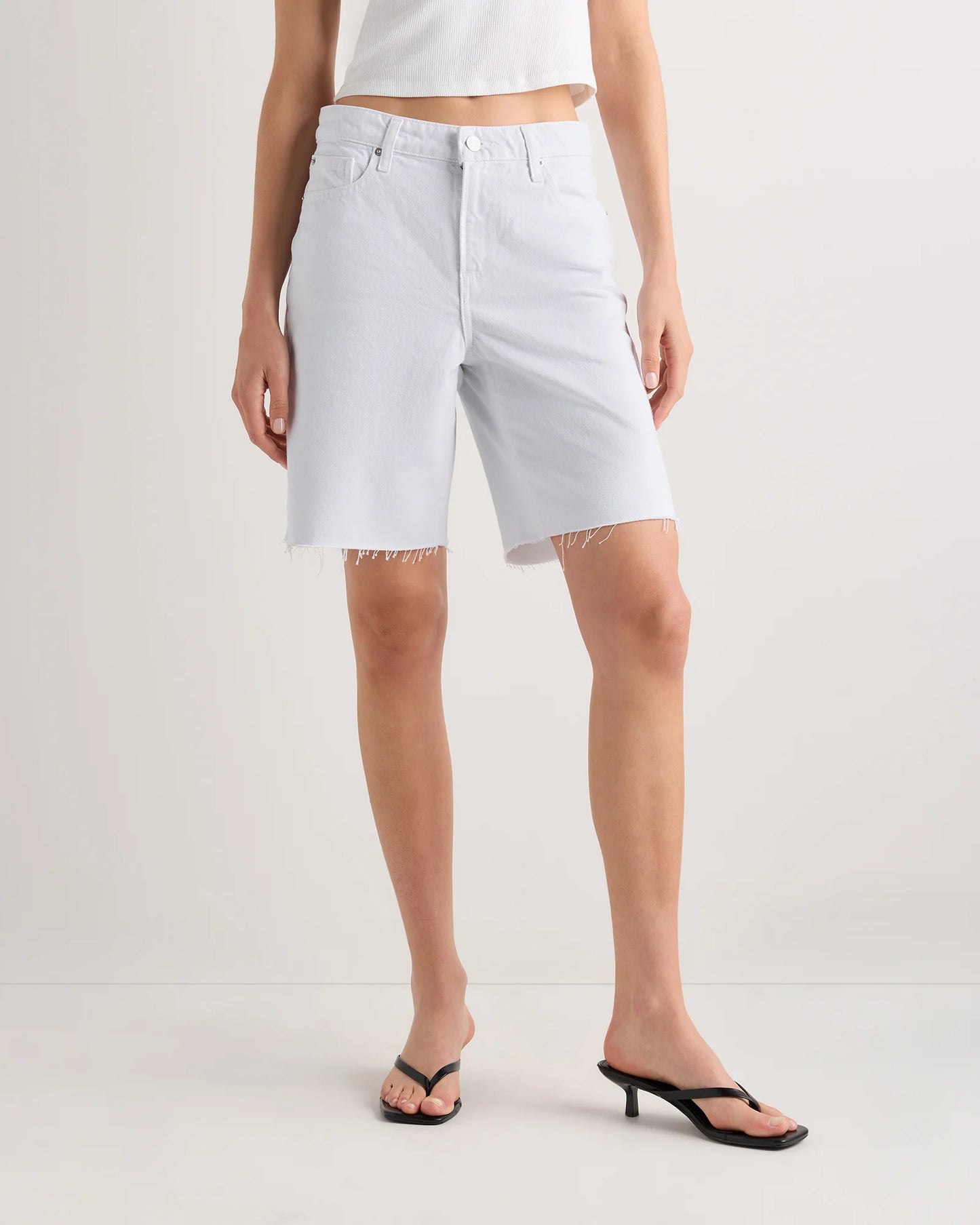 Maya Rigid Bermuda Shorts - 24 / Powder Blue Destruct