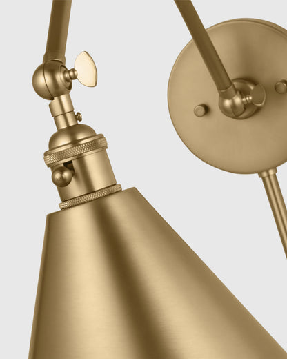 Articulating Double Arm Steel Wall Sconce - One Size / Silver
