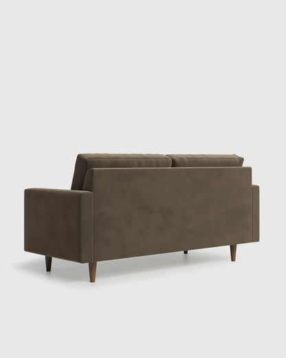 Atlas Midcentury Sofa in Performance Velvet - 6ft / Ivory