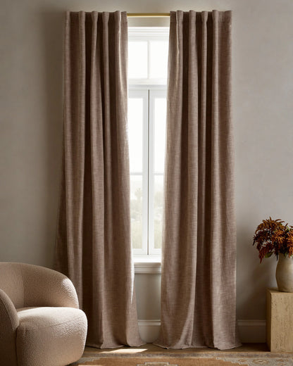 Textured Cotton Room Darkening Curtain - 48x84 / Ivory
