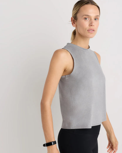 Flowknit Breeze High-Neck Tank - XS / Heather Deep Navy