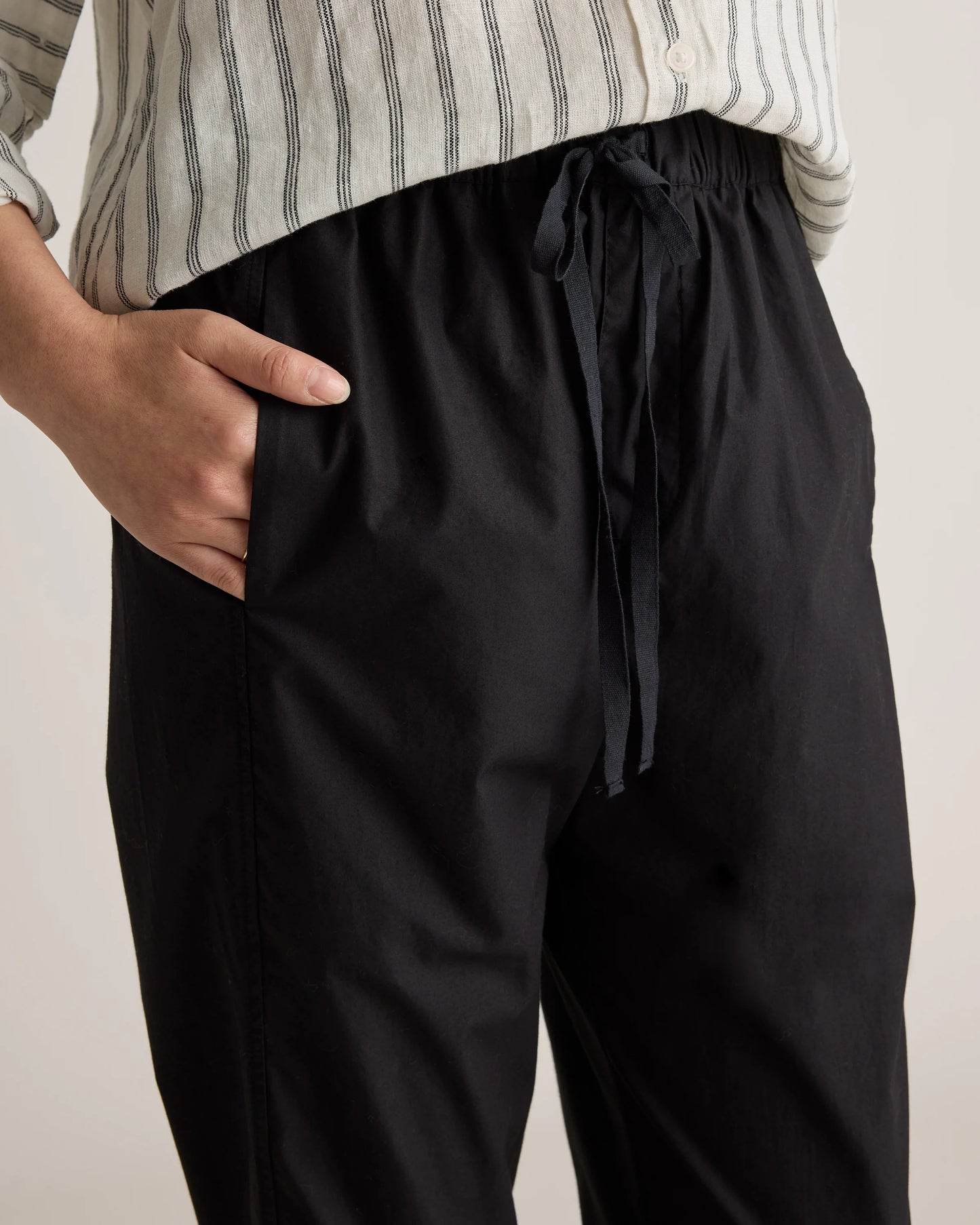 100% Organic Cotton Poplin Pull-On Pants - XS / Garden Green
