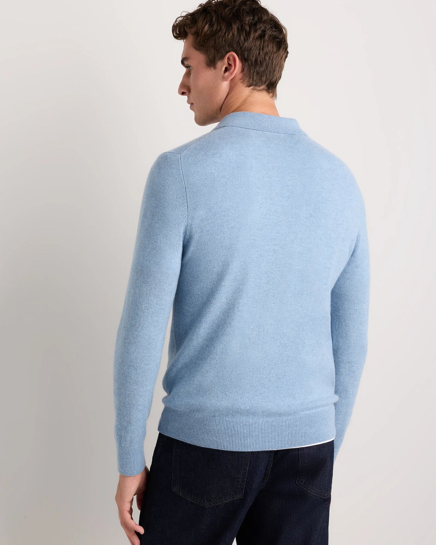 Mongolian Cashmere Polo Sweater - S / True Navy
