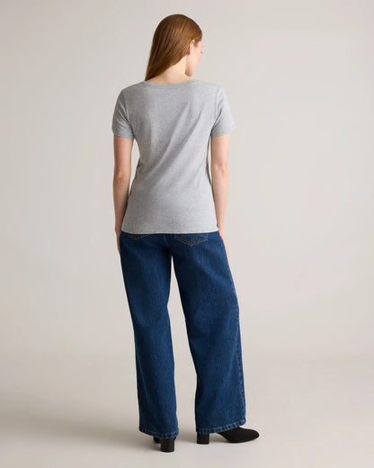 Cotton Modal Scoop Neck Tee - XS / Navy
