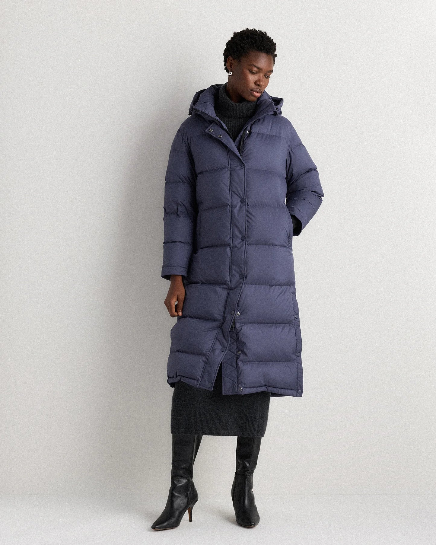 Responsible Down Long Puffer Jacket - XS / Black