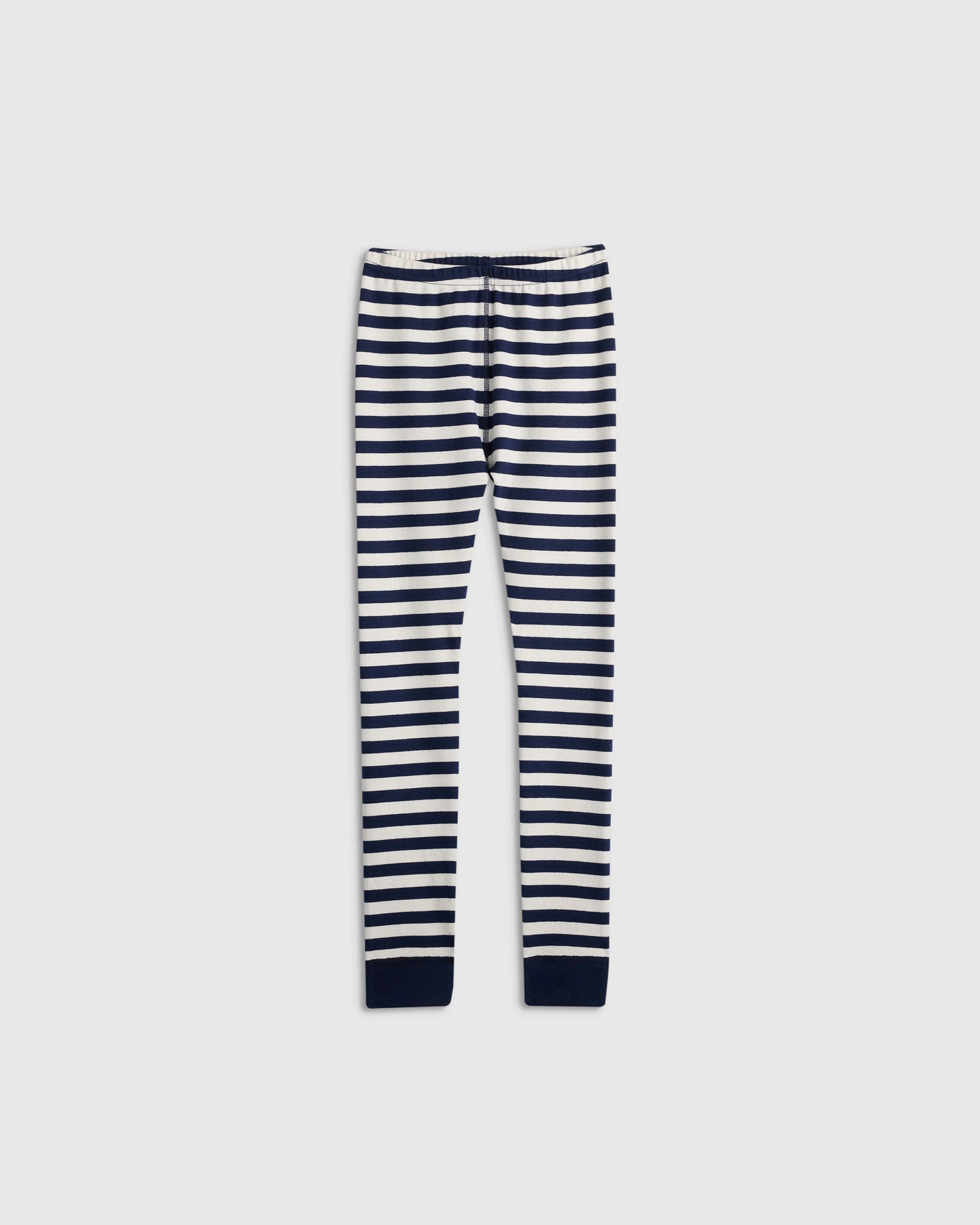 100% Organic Cotton Long Sleeve and Pant Pajama Set - 2T / Navy Stripe