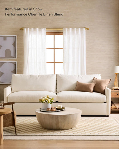 Brennan Sofa in Performance Chenille Linen Blend - 7ft / Snow