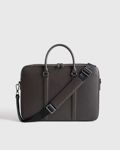 Italian Saffiano Briefcase - One Size / Hickory