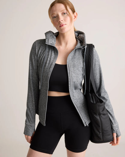 Ultra-Soft Slim Fit Hooded Jacket - XS / Heather Black