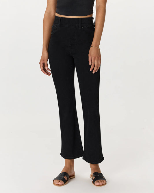 Nina Stretch Pull-On Kick Flare Jeans - XS / Raven Black