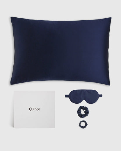 100% Washable Silk Beauty Sleep Set - One Size / Black
