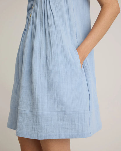 100% Organic Cotton Gauze Sleeveless Swing Dress - XS / Amaranth Pink