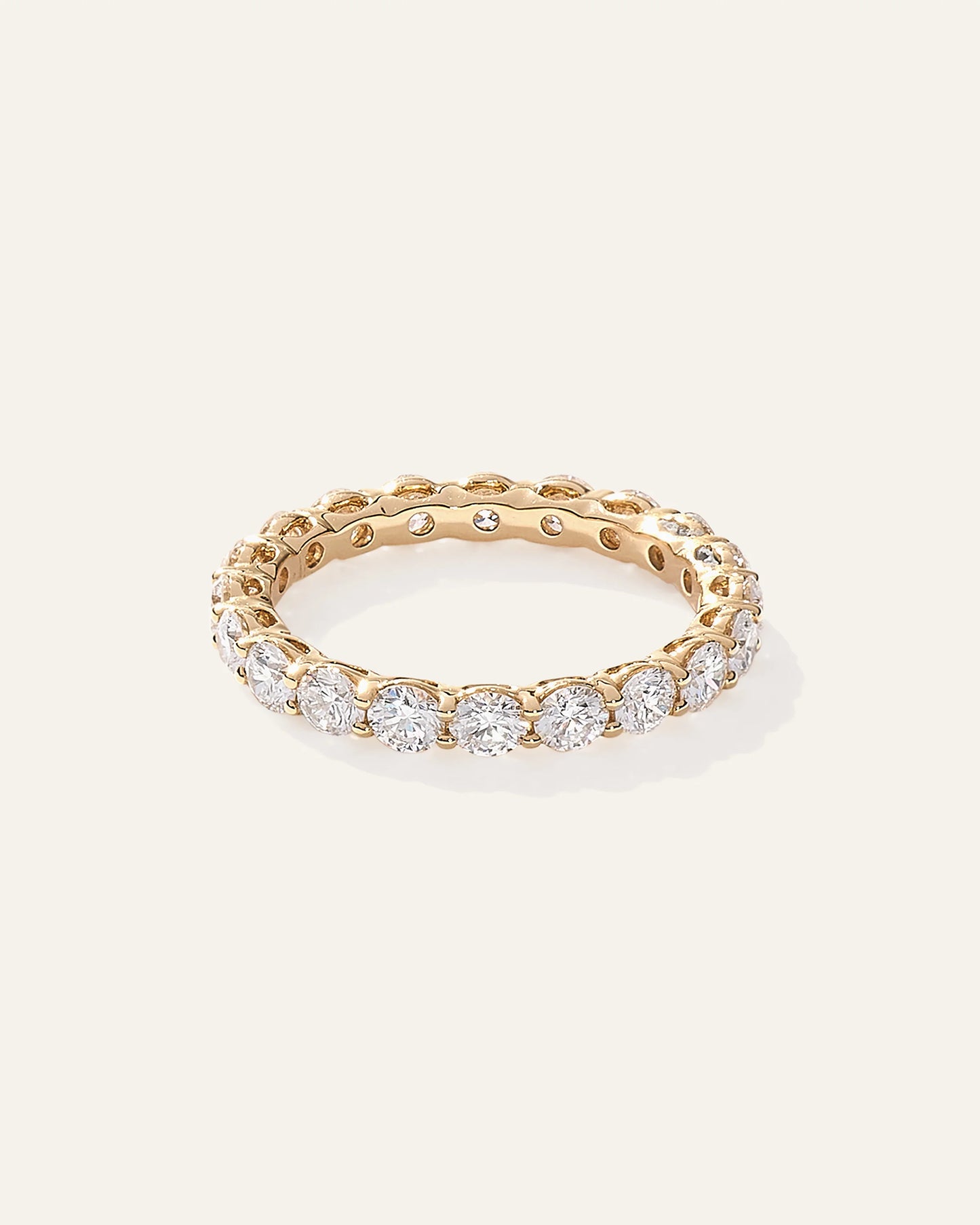 Lab Grown Diamond Round Eternity Band - 4 / Yellow Gold