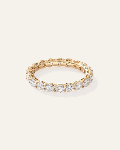 Lab Grown Diamond Round Eternity Band - 4 / Yellow Gold
