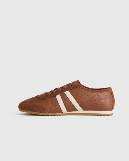 Italian Leather & Suede Low Profile Sneaker - 5 / Electric Blue