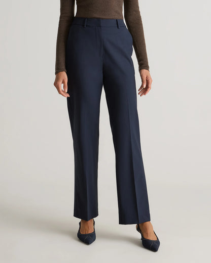 Italian Wool Straight Leg Pants - 0 / Black