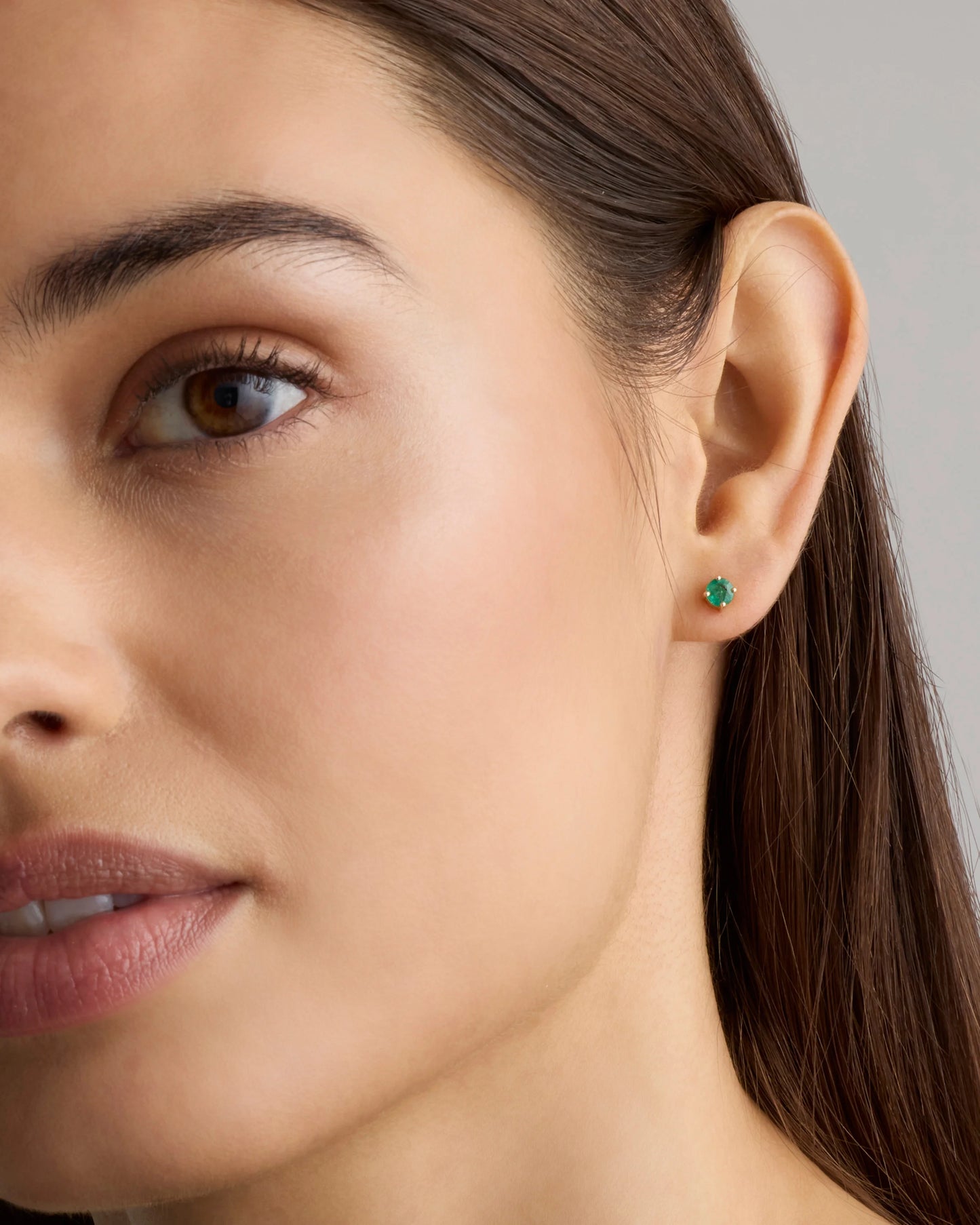 14K Gold Gemstone Solitaire Studs - One Size / Blue Sapphire