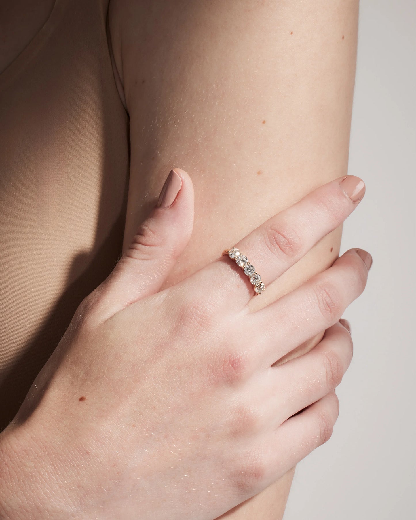 Lab Grown Diamond Five Stone Band - 4 / Yellow Gold