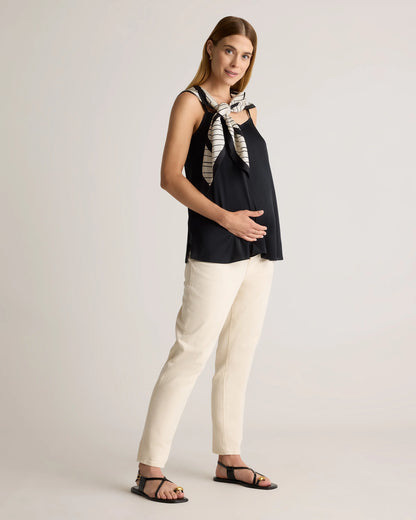 Washable Stretch Silk V-Neck Maternity Cami - XS / Moonstone Blue