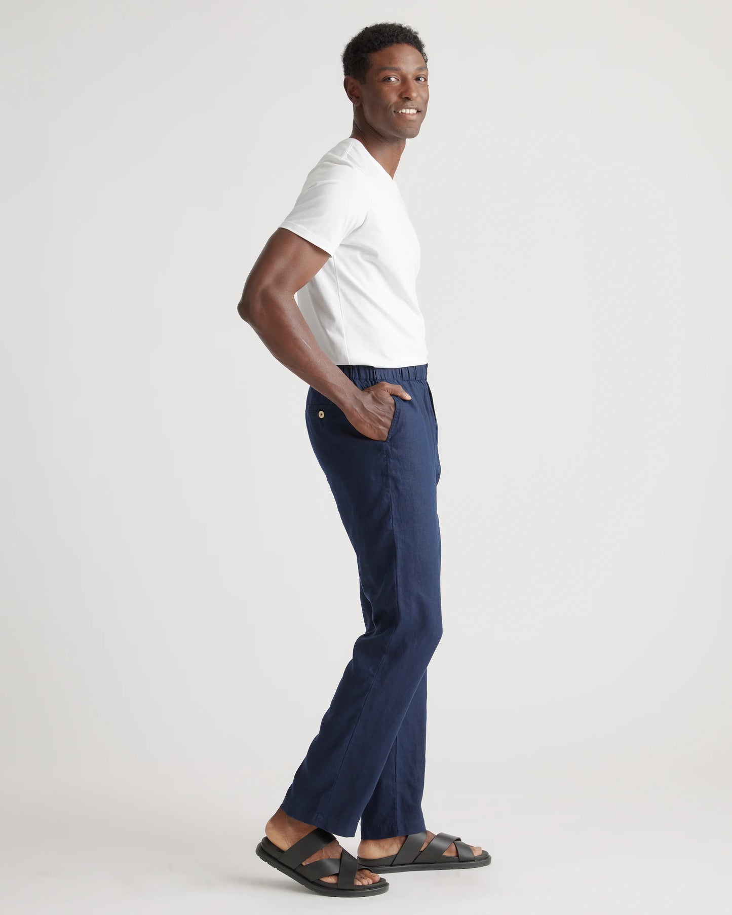 100% European Linen Pants - S / Bayberry Olive