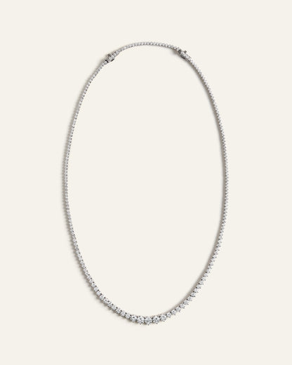 14K Gold Lab Grown Diamond Graduated Tennis Necklace - 10ctw - One Size / Yellow Gold