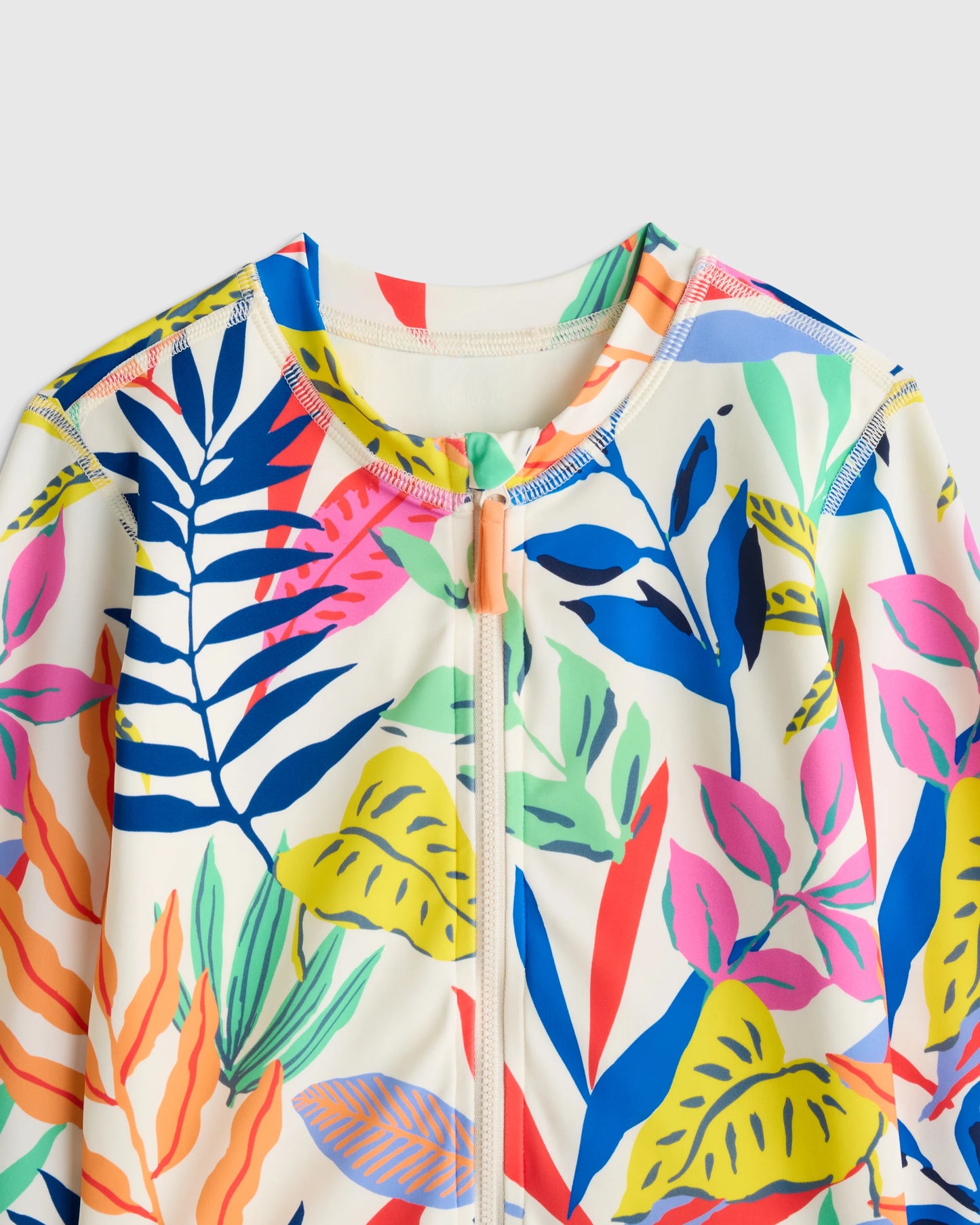 Long Sleeve Zip-Up Swimsuit - 6 / Happy Floral