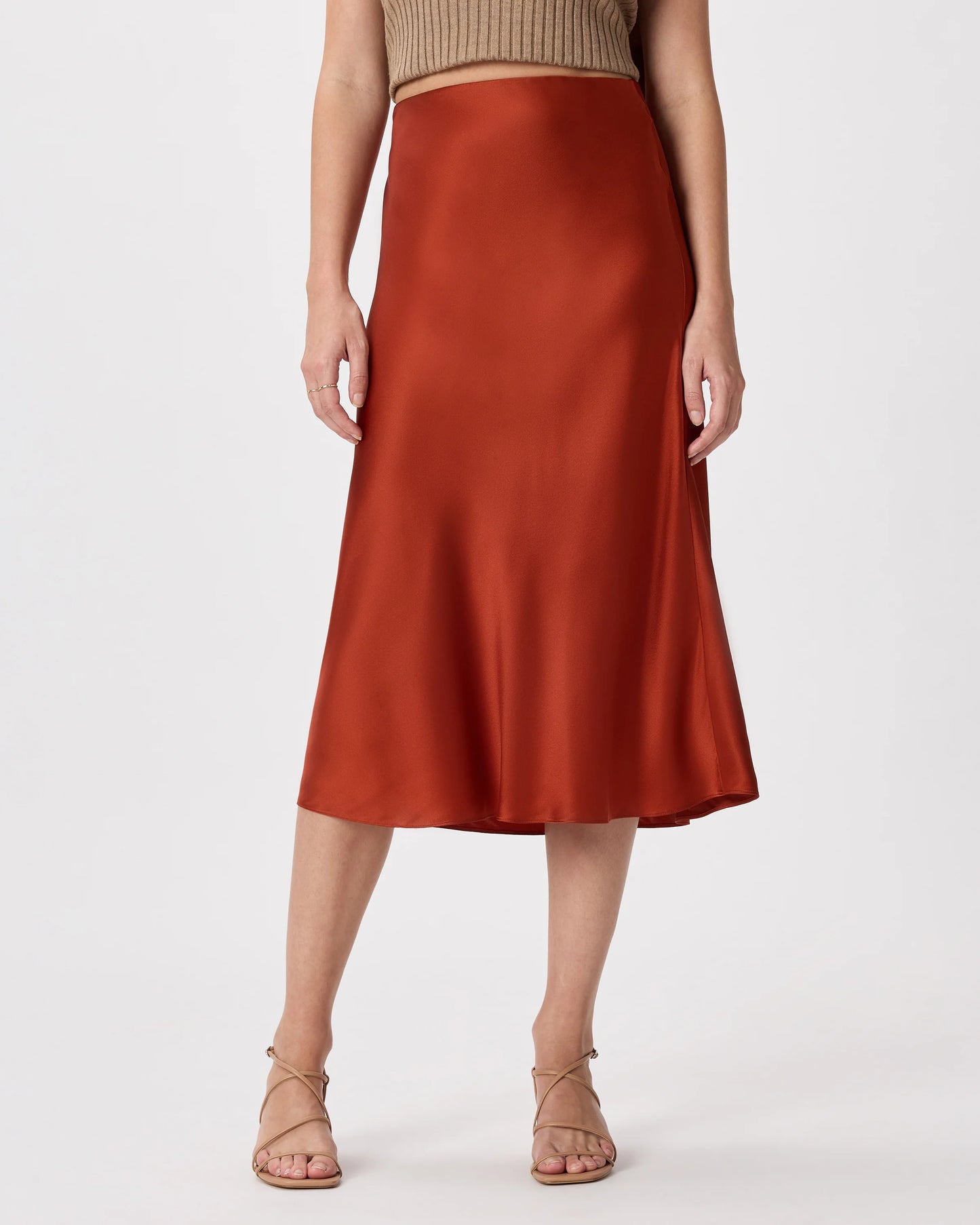 100% Washable Silk Skirt - XS / Champagne