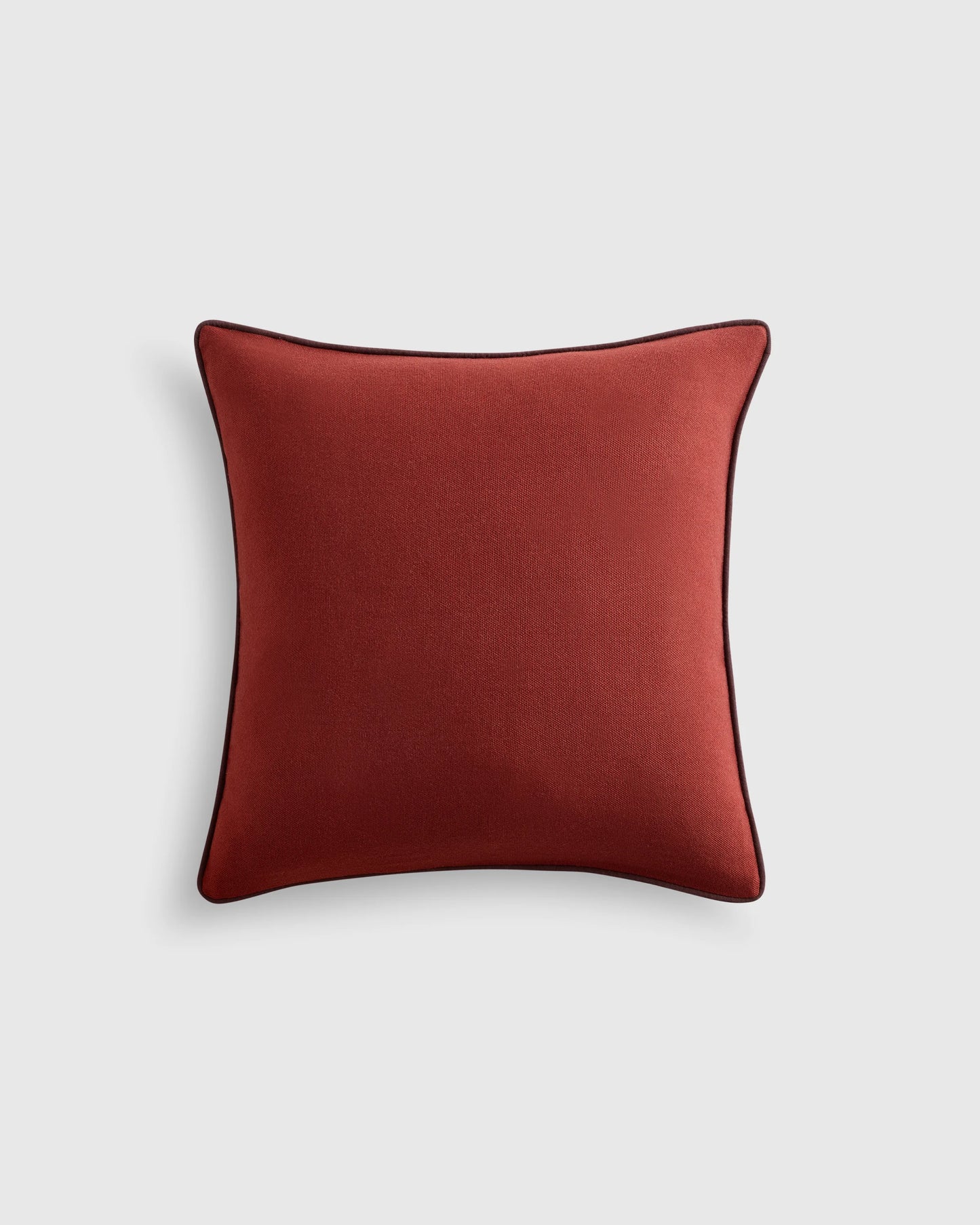 Contrast Piped Wool Pillow Cover - 20x20 / Brick Red/Espresso